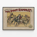 Plakat vintage The Pony Express - Dekoracja ścienna western — oprawiony obraz na ścianie