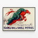 Plakat vintage Shell Oil & Shell Petrol konie mechaniczne — oprawiony obraz na ścianie