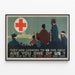 Plakat vintage Czerwony Krzyż – Apel o pomoc humanitarną — oprawiony obraz na ścianie