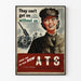 Plakat vintage rekrutacyjny ATS Armii Brytyjskiej