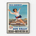 Plakat vintage Sun Valley tego lata linia Chicago North Western