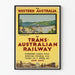 Plakat Vintage Kolej Trans-Australijska w kierunku Zachodniej Australii