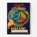 Plakat Vintage Podróż do Irlandii - Dekoracja ścienna Globus ziemski