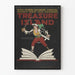 Plakat Vintage Treasure Island - Dekoracja ścienna Pirat i Otwarta Książka