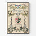 Dekoracyjny plakat vintage - Traktat o sztuce tkania z ornamentacją kwiatową i heraldyczną