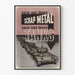 Plakat vintage militarne z metalowych złomów i czołgów