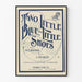 Plakat vintage w stylu typograficznym "Dwa małe niebieskie małe buty"
