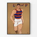 Plakat vintage Sportowiec w biegu U z P - Retro dekoracja ścienna sportowa