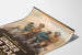 Plakat ścienny vintage wojenny pod czterema flagami