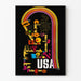 Kolorowy artystyczny plakat typograficzny z USA do dekoracji ścian