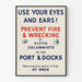 Plakat vintage Use Your Eyes and Ears do zapobiegania pożarom
