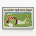 Plakat vintage Vacantie Tijd Om Te Lezen do dekoracji ściennej — oprawiony obraz na ścianie
