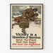 Plakat vintage wojskowy „Zwycięstwo to kwestia wytrzymałości”