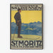 Plakat vintage narciarski w St. Moritz 1911