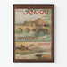 Plakat vintage wizytówka Anjou Angers Saumur dekoracja ścienna