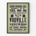 Plakat dekoracyjny w stylu vintage z przedstawieniem Vodville w Adams Memorial Hall