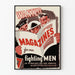 Plakat vintage poszukiwanych magazynów dla naszych walczących mężczyzn