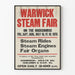 Plakat Vintage Warwick Steam Fair 1975 – Dekoracja Ścienna Retro