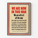 Plakat ścienny vintage We Are Now In This War - Patriotyczna dekoracja ścienna