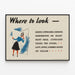 Plakat retro Where to Look - Dekoracja ścienna vintage — oprawiony obraz na ścianie