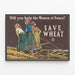 Plakat vintage „Save Wheat” – Kobiety Francji a kulturą pszenicy — oprawiony obraz na ścianie