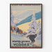Vintage plakat sportów zimowych w Wogezach - retro dekoracja ścienna