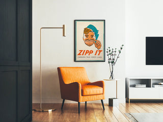 Plakat vintage Zipp It - Zaangażowana dekoracja ścienna
