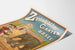 Plakat vintage ZOO Bazylea z słoniem i zwiedzającymi