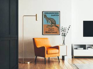 Plakat vintage Kangurze zoo z koncertem wojskowym