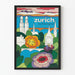 Artystyczny plakat Zurych Szwajcaria do dekoracji ścian