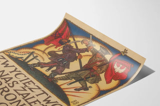 Historyczny plakat propagandowy polskiej armii - Dekoracja ścienna